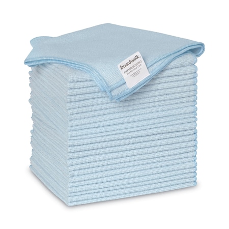 Boardwalk Microfiber Cleaning Cloths, 16 x 16, Blue, PK24 2164038